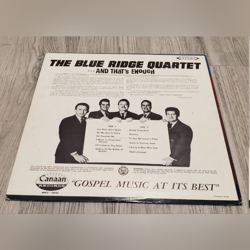 BOGO The Blue Ridge Quartet Vinyl Record - Picture 2 of 4